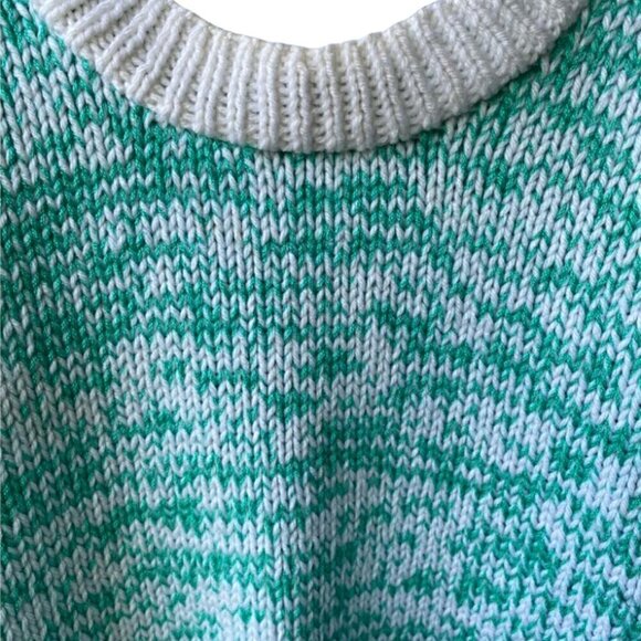 OVERSIZED Retro Chunky Knit Green-Icelandic Fisherman Boho Pullover Sweater. 2X - Picture 5 of 7